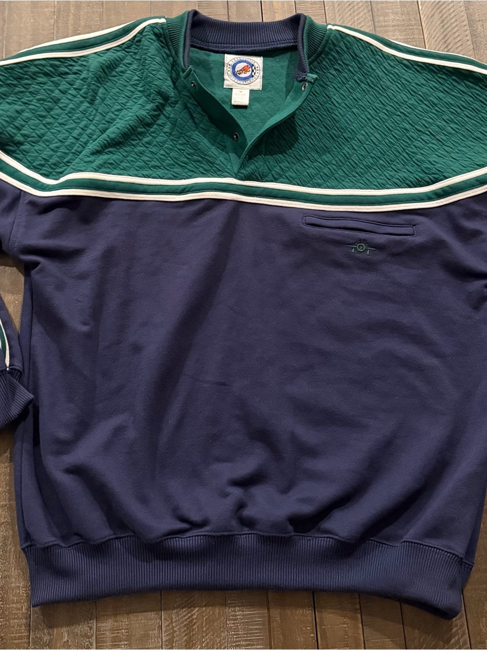 Vintage Greenline International Colorblock Snap Sweatshirt – Men’s Medium